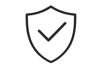 Shield icon with checkmark identifying security, protection, safety, verification, and approved status
