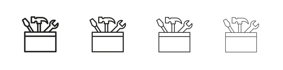 Toolbox icon outline vector. outline icons collection.