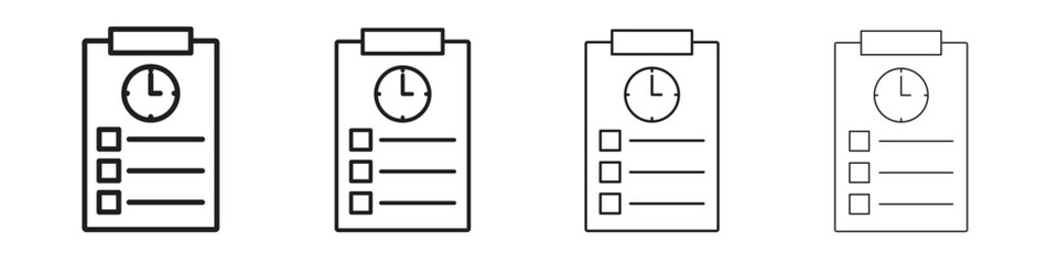 Timesheet icon outline vector. outline icons collection.