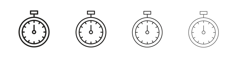 Timer icon outline vector. outline icons collection.