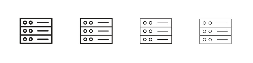 Server rack icon outline vector. outline icons collection.