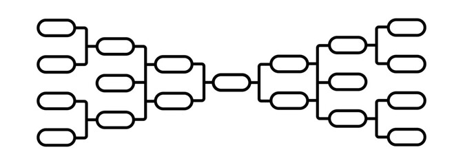 Simple black and white tournament bracket design ideal for event and competition organization.