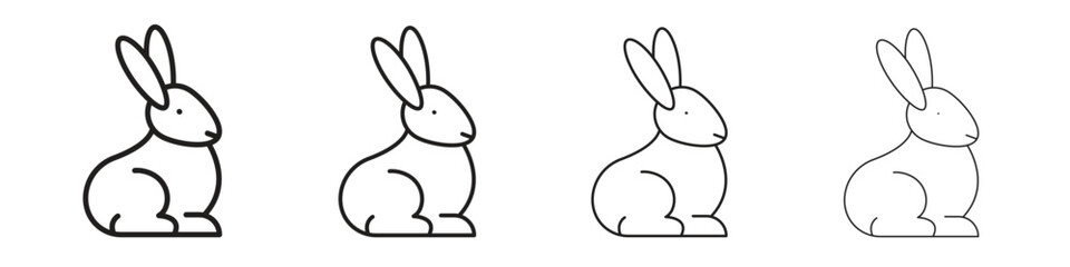 Rabbit icon outline vector. outline icons collection.