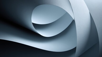 Abstract composition of curved blue tones in dynamic flowing shapes
