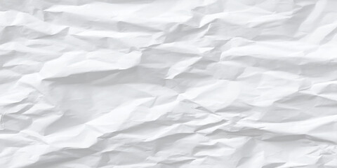 Crumpled white paper texture background.
