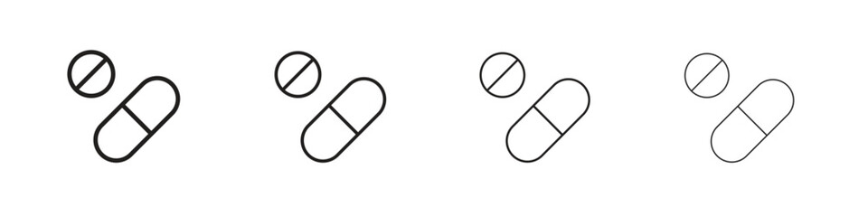 Pills icon outline vector. outline icons collection.