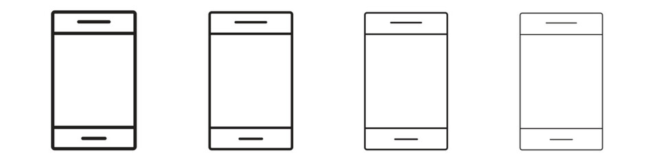 Phone icon outline vector. outline icons collection.