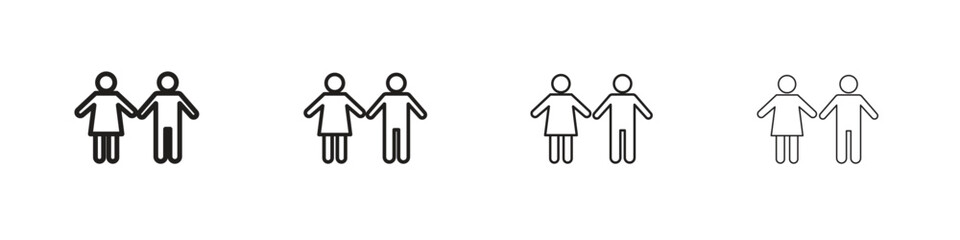 Man and woman icon outline vector. outline icons collection.