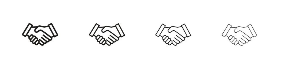 Handshake icon outline vector. outline icons collection.