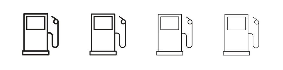 Gas station icon outline vector. outline icons collection.