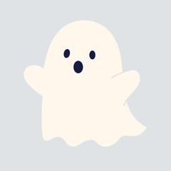 Whimsical Ghost Illustration: A Playful Representation of a Friendly Spirit for Halloween and Fun Artwork Enthusiasts