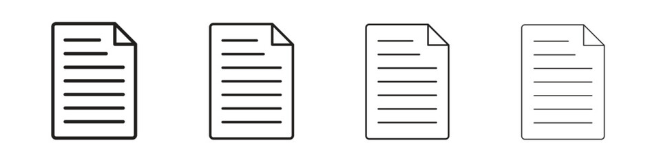 Document icon outline vector. outline icons collection.
