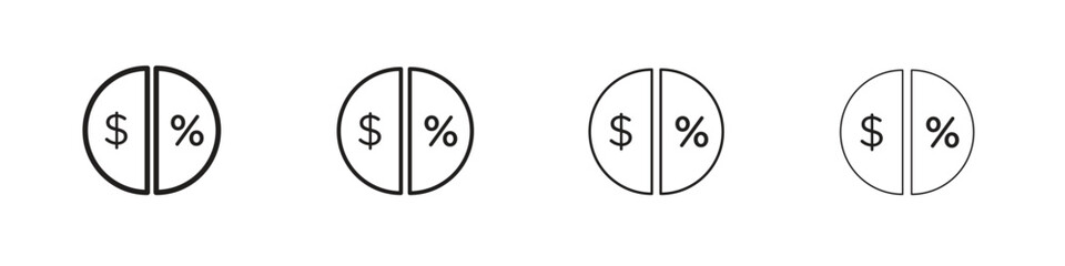 Dividend icon outline vector. outline icons collection.