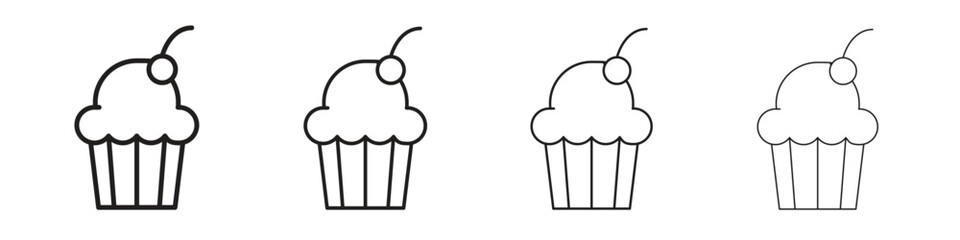 Cupcake icon outline vector. outline icons collection.