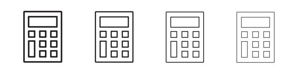Calculator icon outline vector. outline icons collection.