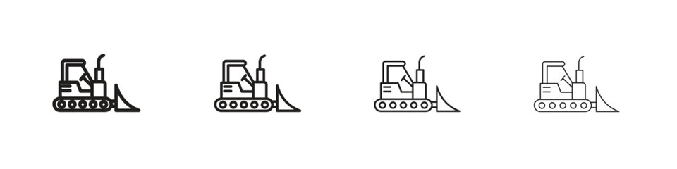 Naklejka premium Bulldozer icon outline vector. outline icons collection.