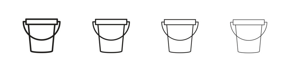 Bucket icon outline vector. outline icons collection.