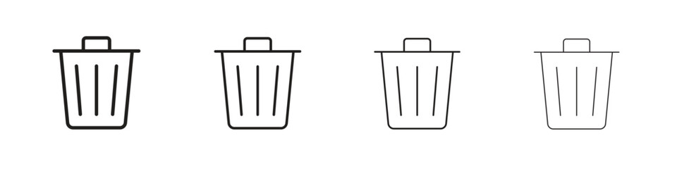 Bin icon outline vector. outline icons collection.
