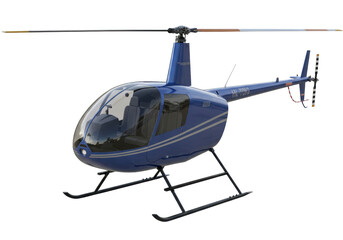 Isolated Blue Helicopter in the Sky, Personal Air Transport, Modern and Sleek Design, Ready to Fly