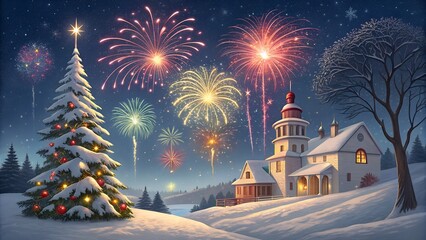 Christmas day celebration beside the church