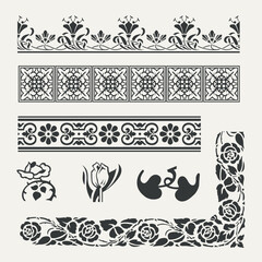 Decorative seamless border. Vector illustration.