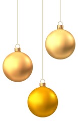 Elegant gold and copper baubles, golden Christmas tree balls, ideal for holiday greeting cards, banners, and winter promotions.