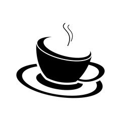 coffee cup icon logo flat black ilustration