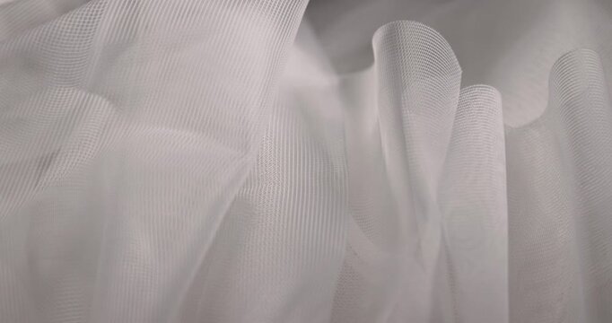 fabric for making white tulle or curtains, finely woven synthetic threads for making tulle for windows in the home