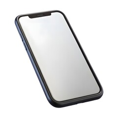 Smartphone in dark case with bright white screen mobile phone
