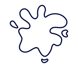 Bold outline of an abstract splash shape, perfect for artistic projects and design inspiration.