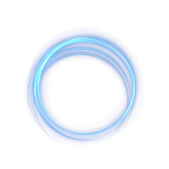 Glowing blue round portal frame with smooth neon lines and light particles. Abstract magic swirl circle design for futuristic technology, LED, and digital backgrounds. © Максим Славов