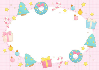 pink christmas season frame 2