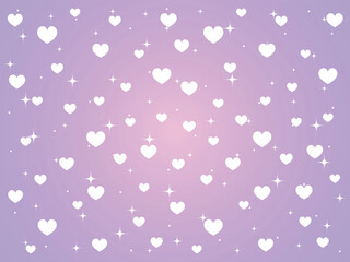 キラキラとハートマークのポップな背景　パープル