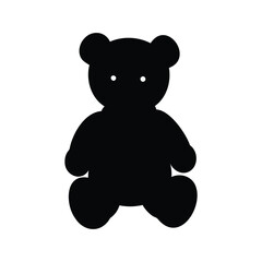 Silhouette of a cute teddy bear on a white background illustration, teddy bear sitting silhouette vector illustration