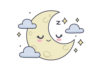 Smiling Moon and Stars