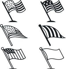 Vector illustration set of checkered racing flags design 