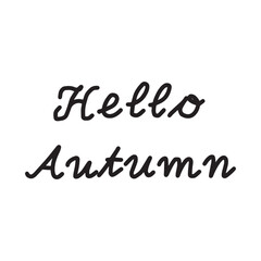 Elegant cursive hello autumn greeting for seasonal design