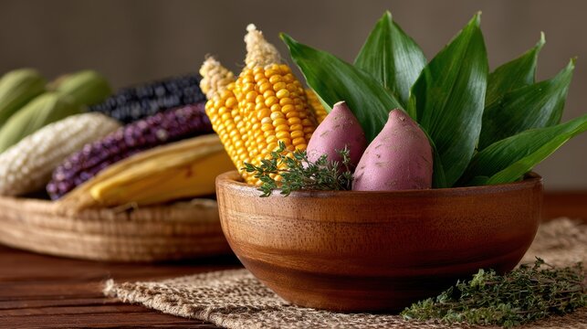 african harvest display, beautifully composed display of african diaspora ingredients and mazao harvest, showcasing abundance and cultural richness perfect for food and health publications