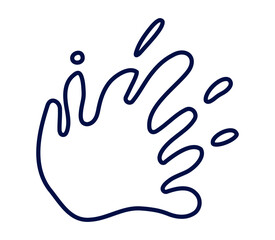 Minimalistic abstract liquid splash shape with fluid lines, ideal for creative and artistic designs.