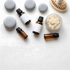 Obraz premium Spa wellness relaxation products with natural skincare elements