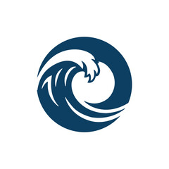 Wave Water Logo &ndash; Modern Ocean Wave Symbol Vector for Marine and Coastal Brand Design