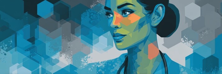 medical web banner, clean, professional health web banner calming blue and white aesthetic, medical graphics, wellness symbols, and clear information hierarchy