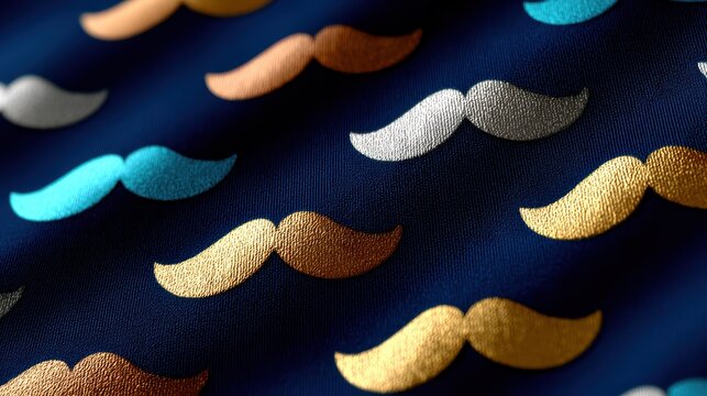 sophisticated mustache wallpaper, luxury mustache pattern in classic styles, elegant colors, seamless and professional quality for stylish mens grooming - Powered by Adobe