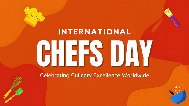 International chefs day typography banner 