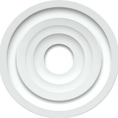Fototapeta premium A layered, concentric circle design with a 3D effect and soft shadows, all white