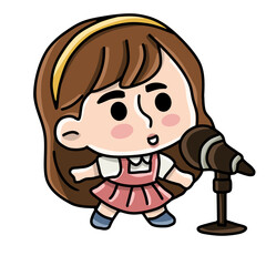 Girl singing character 