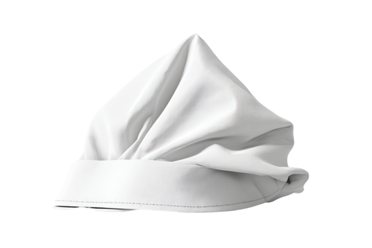 Folded white cloth napkin, conical shape