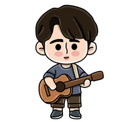 Boy playing guitar 