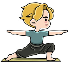 boy doing yoga
