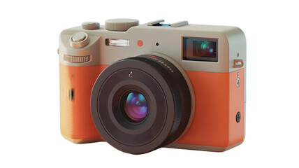 Stylish Retro Inspired Camera with Orange and Cream Aesthetics, a Modern Take on Classic Photography